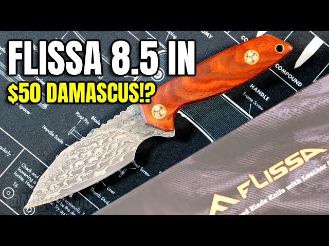 Best Budget Fixed Blade EDC Knife? - Flissa Damascus 8.5 Inch Unboxing, First Impressions & Overview