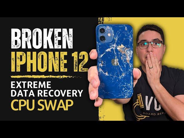 A14 CPU Swap Data Recovery. Cracked iPhone 12 Motherboard. Step by Step Tutorial.