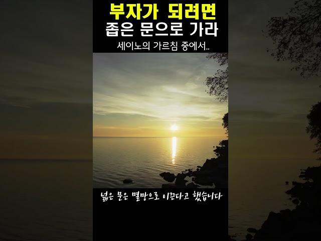부자가 되려면 좁은 문으로 가라 | 세이노의 가르침 |  #asmr #명언 #동기부여