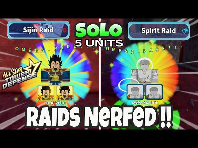 RAIDS GOT NERFED Sijin & Spirit Raid | 5 Units Solo Gameplay | All Star Tower Defense Roblox World 2