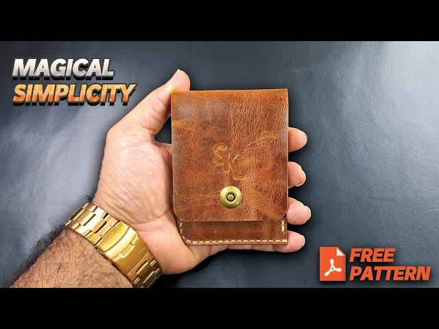 Make a Minimalist wallet with magnetic snap,FREE PATTERN