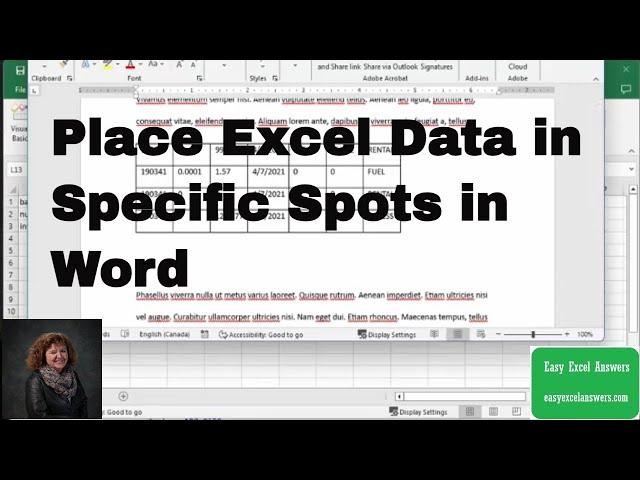 Place Excel data in specific spots in a Word document