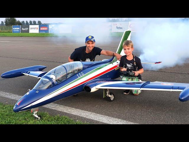 RC Aermacchi MB-339 - First Jet Flight Of The 9 Year Old Paul