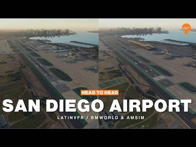 Head to Head: San Diego Intl Airport by LatinVFR and AmSim & Beautiful Model of the World