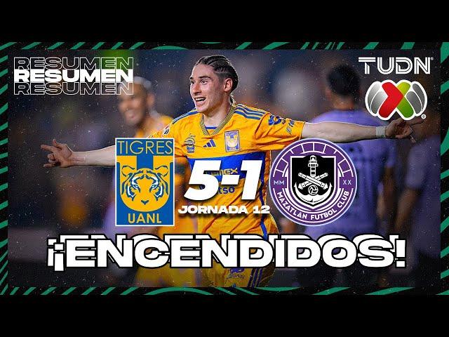 Resumen y goles | Tigres 5-1 Mazatlán | CL2024 - Liga Mx J12 | TUDN