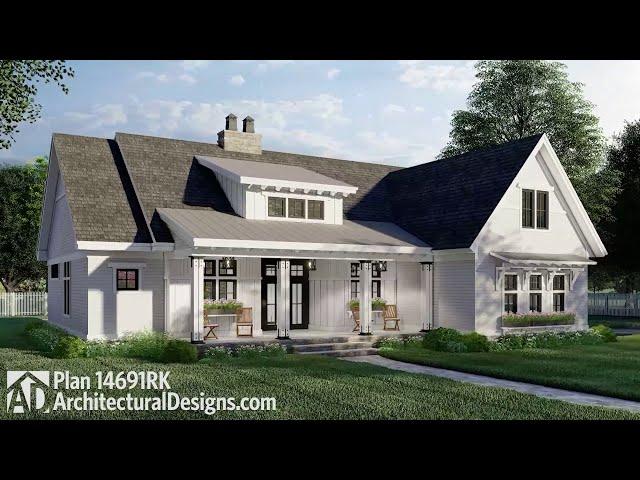 New American Modern Farmhouse Plan 14691RK | 2100 SqFt w/ 3 Bedrooms - 2 Full Baths | ADHousePlans