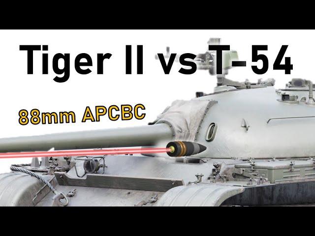 TIGER II vs T-54 | 88mm Pzgr.39/43 vs T-54 Turret | Armour Penetration Simulation