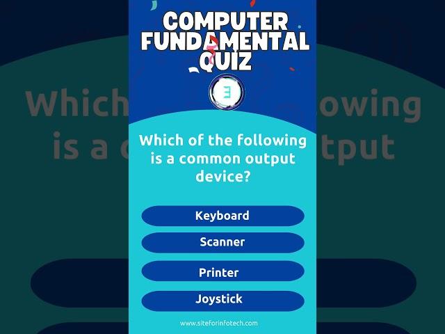 Which of the following is a common output device? #quiz #shorts