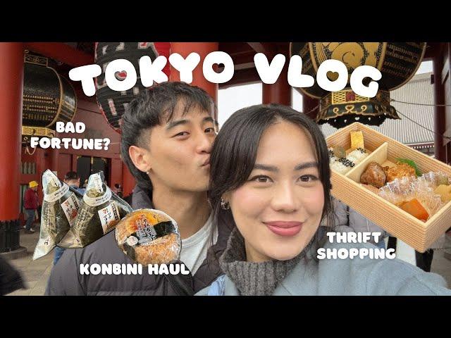 TOKYO VLOG  lots of food + konbini, bad fortune?!  thrifting in Tokyo