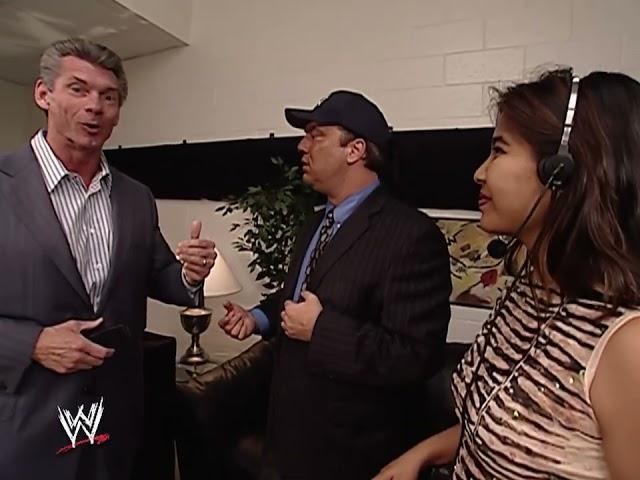 Shane McMahon gives an advice to Vince McMahon about hiring Eric Bischoff to WWE. JUL. 15, 2002