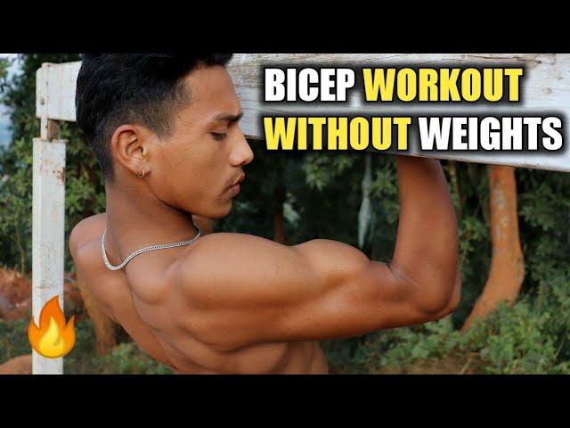 Bicep Workout Without Weights | Bodyweight Bicep Workout | ANISH FITNESS |