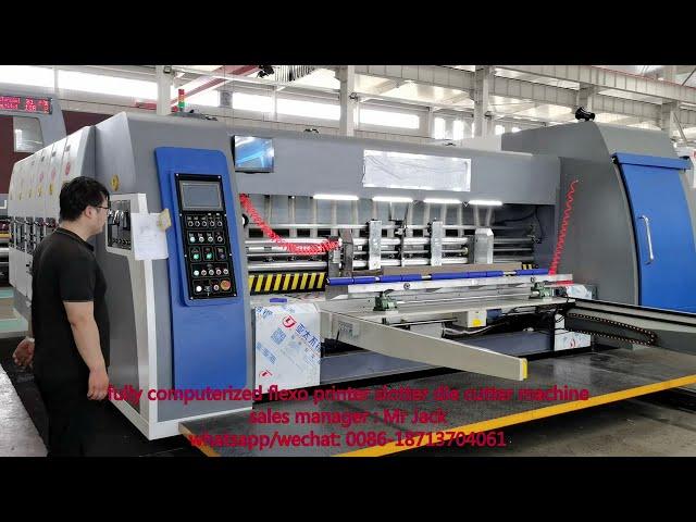 Jumbo size flexo 4 color printer slotter die cutter machine