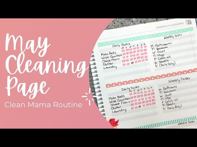 May Cleaning Page | CLEAN MAMA ROUTINE | Plum Paper Planner Cleaning Add-on