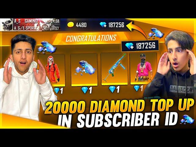 I Got 100% Bonus Free Diamonds Buying 20,000 Diamond In Subscriber Account  - Garena Free Fire