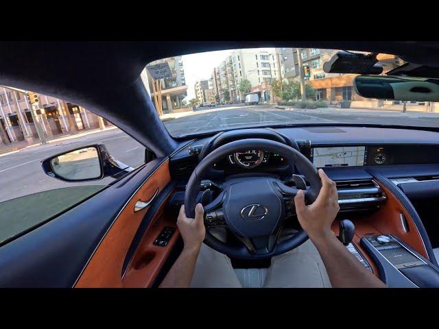 Lexus LC 500 POV City Drive. Downshifts. Accelerations. Loud exhaust.