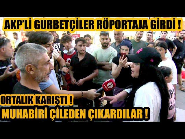 AKP'li gurbetçiler röportaja geldi ortalık karıştı ! Muhabiri ve halkı çileden çıkardılar !