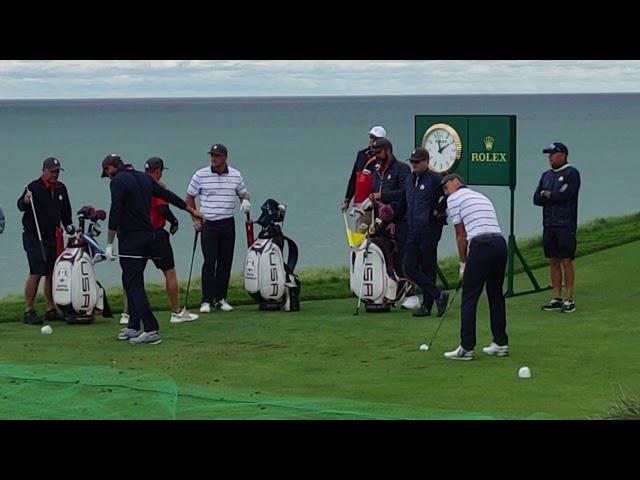 Ryder Cup practice - Jordan Spieth & Scott Scheffler. Bryson DeChambeau & Justin Thomas looking on