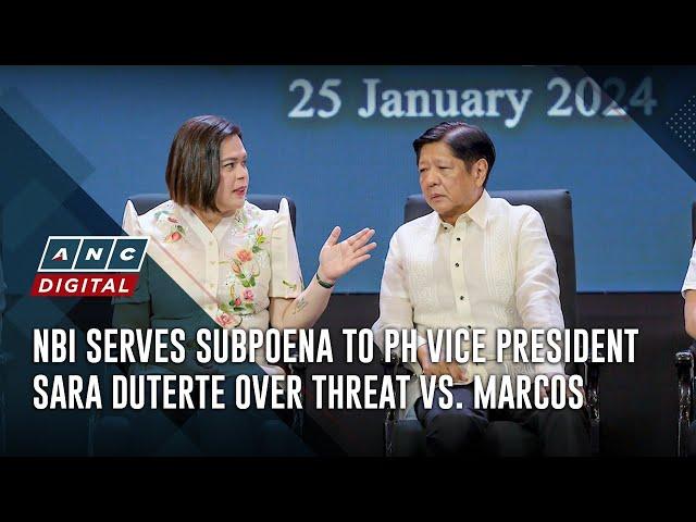 NBI serves subpoena to PH vice president Sara Duterte over threat vs. Marcos | ANC