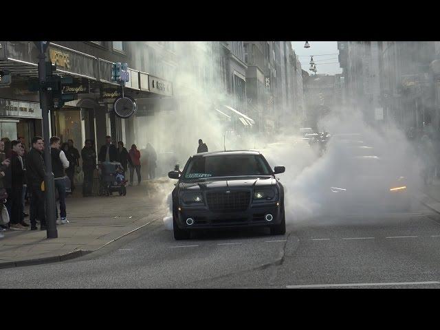 Chrysler 300c - Insane Burnout and got busted by Police!