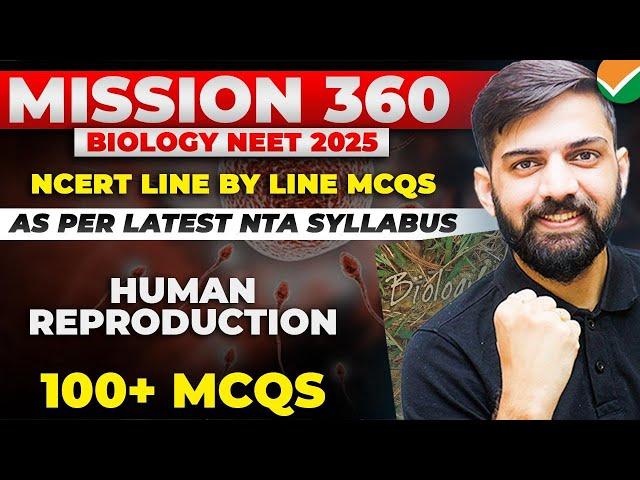 Top 100 MCQ Human Reproduction NCERT Based NEET 2025 | NCERT Based Biology MCQ NEET 2025