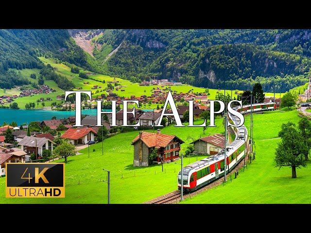 FLYING OVER THE ALPS (4K UHD) - Soothing Music With Stunning Beautiful Nature Film For Relaxation