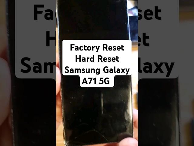 Factory Reset Hard Reset Samsung Galaxy A71 5G - Easiest English Instructions