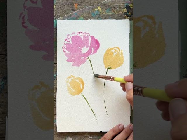 How to paint easy loose watercolor flowers for beginners