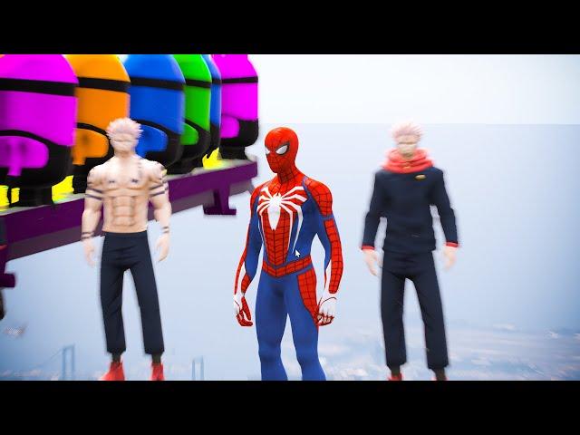 Spiderman Ragdolls falls Jumps Fails Jujutsu Kaisan Gameplay #gta #gta5spidermanragdolls #spiderman