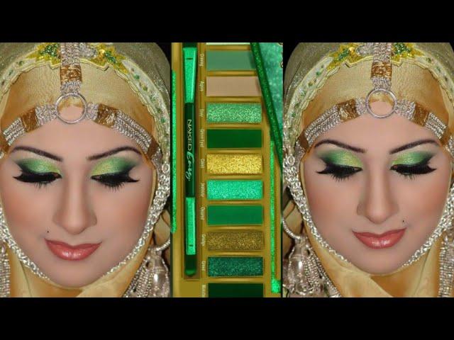 Mehndy Bridal Makeup Tutorial Golden Yellow Green Eyes Makeup Tutoriall  Makeup by Nargis ali