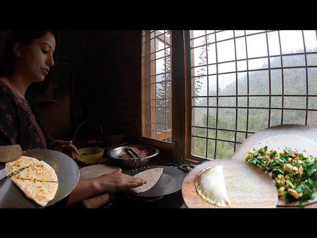 Homemade Traditional Azerbaijani Paratha Bread on Tawa, Village Bread Recipe