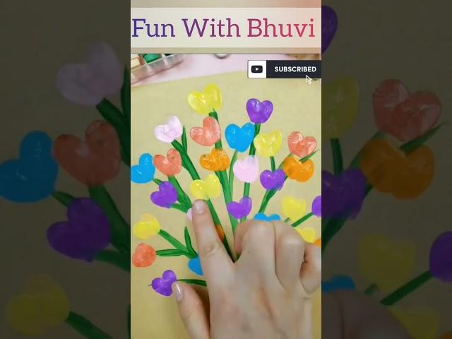 Beautiful Flowers  painting  | Cute card for mom #shorts #viral #art #youtubeshorts