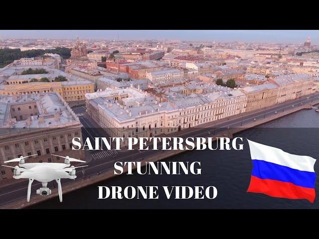 Stunning and beautiful drone footage of Saint Petersburg, Russia