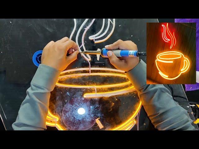 How to Make Neon Sign Coffee Mug - Step by Step Tutorial.