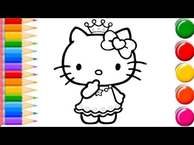 Hello kitty drawing painting coloring for kids and toddlers. @Afzaaldrawing