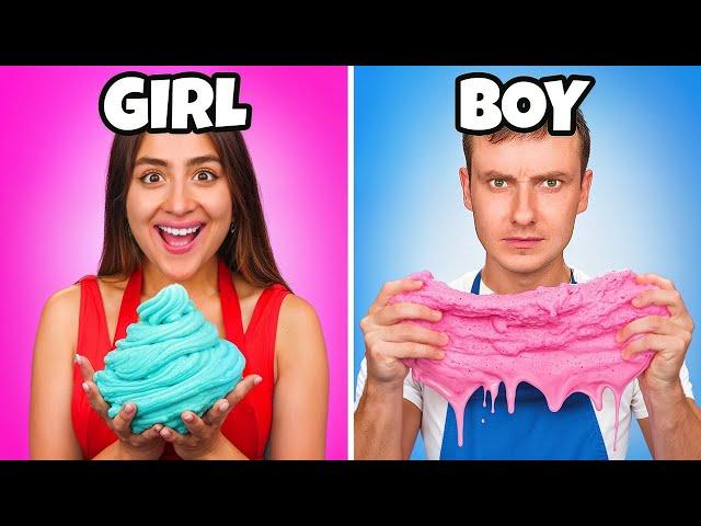 Girls VS Boys SLIME CHALLENGE!