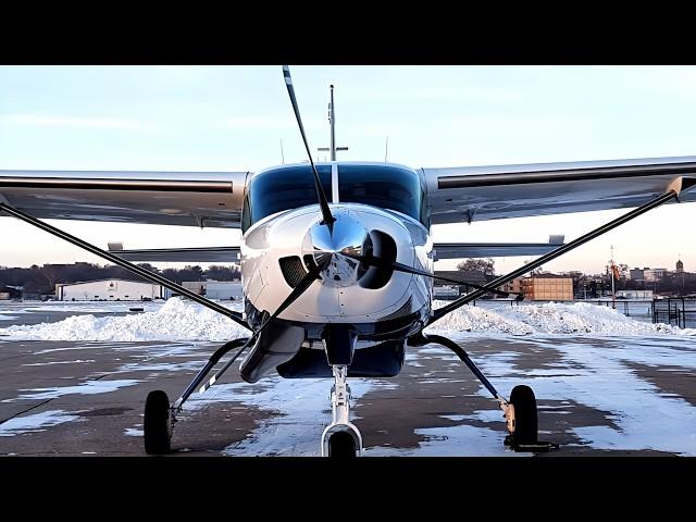 POSSIBLE ICING Cessna 208 Caravan Winter Flight and Night Landing