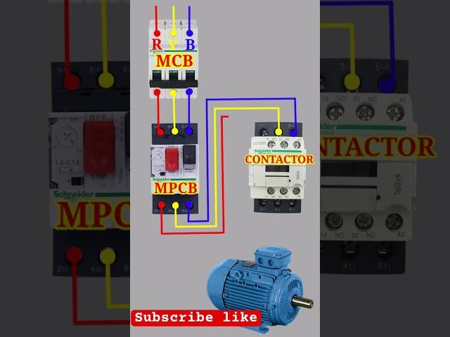 mpcb motor protection circuit breaker wiring connection #shortsvideo #mrengineer #drawing