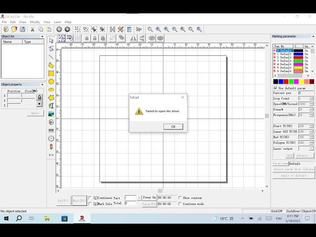 The solutions for EZCAD problem "Failed to open lmc driver!'