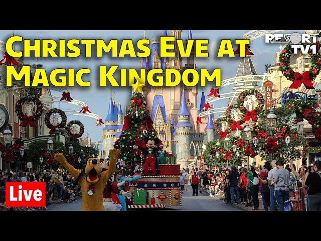 Live: Christmas Eve at Magic Kingdom - Crowd Levels, Christmas Parade & More - Walt Disney World