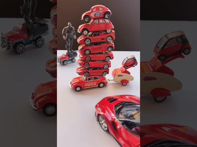 OMG  Ferrari Vs Many Cars #ferrari #cars #diecast