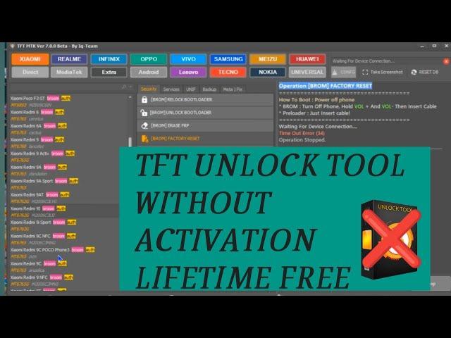 TFT Unlock Tool V7 0 0  TFT MTK module Tool V 7 0 0  TFT Tool 2022