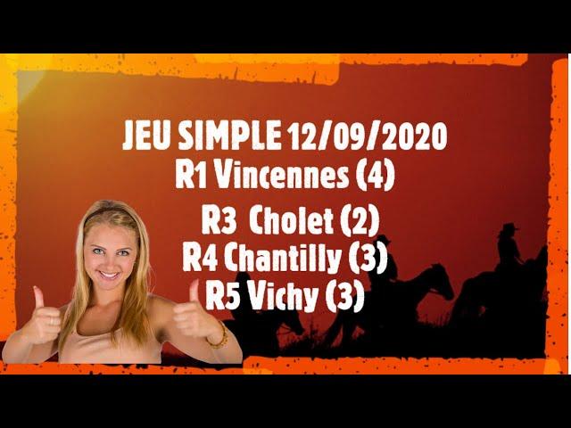 Pronostic PMU Turf JEU SIMPLE 12/09/2020️ Paris Course Hippique