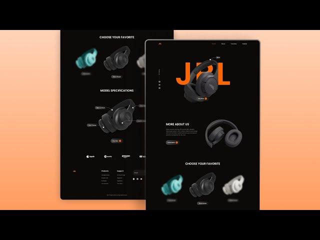 Responsive Website Using HTML CSS & JavaScript | Headphones Website
