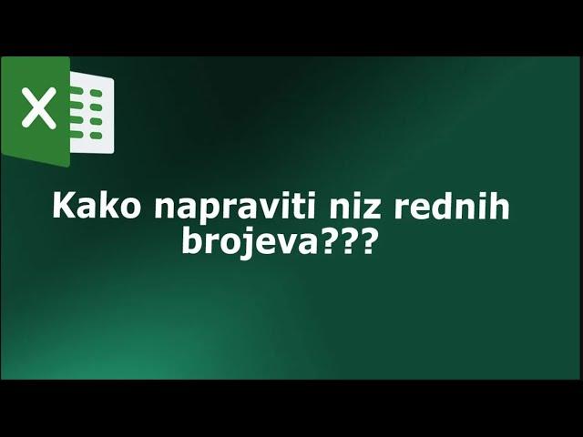 Kako napraviti niz rednih brojeva ili drugih simbola #započetnike