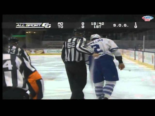 Mar 7, 2015 David Wolf vs Andrew MacWilliam Adirondack Flames vs Toronto Marlies AHL