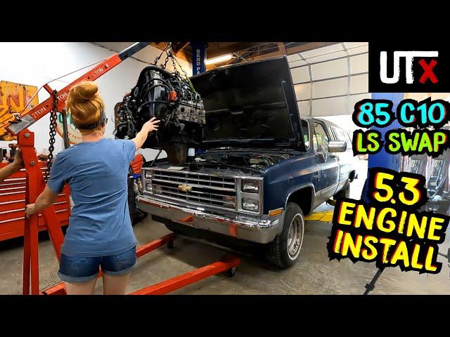 HELLO 5.3! - 1985 CHEVY C10 - LS SWAP - ENGINE INSTALL - UTX