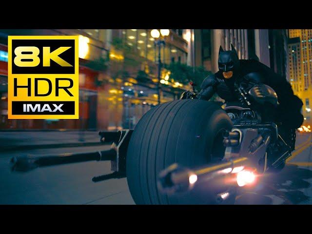 8K HDR . HIT ME! (Batman on Batpod vs Joker) | The Dark Knight [8k, HDR, IMAX] (Joker gets Caught )