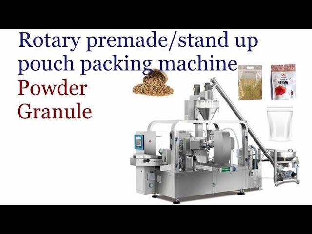 500gram laundry soap powder rotary premade pouch packing machine || 60 bag/min