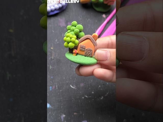 Making mini house with super clay #clay #claycraft #clayart #diy  #shorts #ytshorts