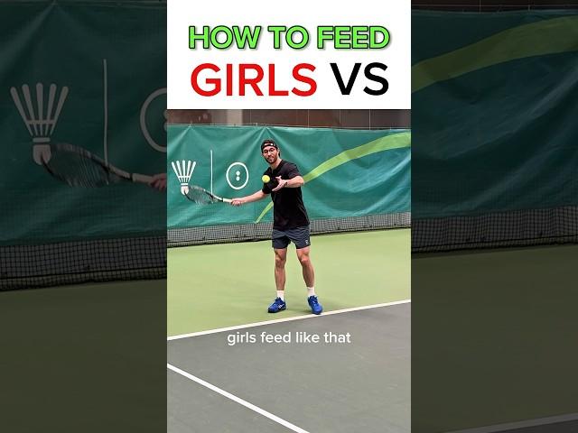 How to Feed a Tennis Ball (Girls VS Beginners VS Pro / Tennis Coaches) #tennis #tennisplayer #short